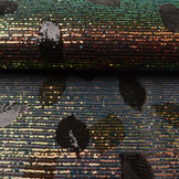 Sequins on Mesh Feather Black