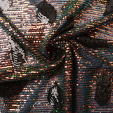 Sequins on Mesh Feather Black