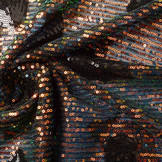 Sequins on Mesh Feather Black