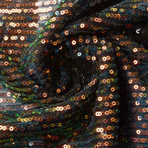 Sequins on Mesh Feather Black