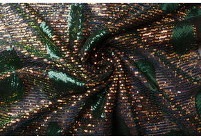 Sequins on Mesh Feather Green