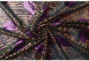 Sequins on Mesh Feather Purple