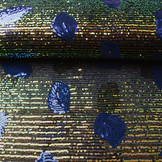 Pailletten op Mesh Veren Blauw