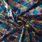 Pailletten op Mesh Ruit