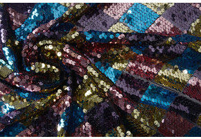 Sequins on Mesh Checks