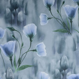 Scuba Crepe Printed Blue Poppy Blue