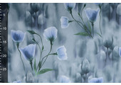 Scuba Crepe Printed Blue Poppy Blue