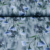 Scuba Crepe Bedrukt Blauw Klaproos Blauw