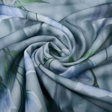 Scuba Crepe Bedrukt Blauw Klaproos Blauw