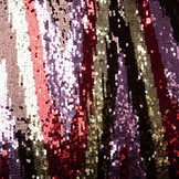 Sequins on Mesh ZigZag Red