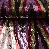 Pailletten op Mesh ZigZag Rood