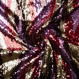 Sequins on Mesh ZigZag Red