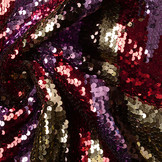 Pailletten auf Netz Zick-Zack Rot