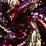 Sequins on Mesh ZigZag Red