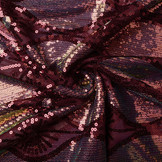 Pailletten op Mesh Rothela Bordeaux