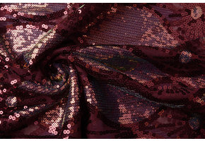 Pailletten op Mesh Rothela Bordeaux