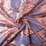 Sequins on Mesh Rothela Powder Pink