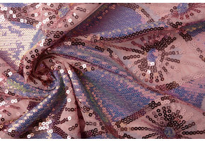 Sequins on Mesh Rothela Powder Pink