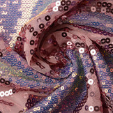 Pailletten auf Netz Rothela Puderrosa