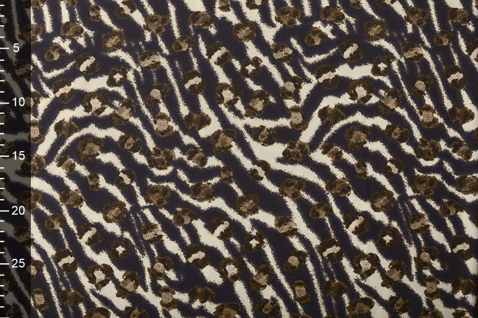 Fine Crêpe Animal print Navy Blue - YES Fabrics