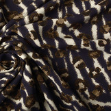 Fijne Crêpe Dierenprint Marine Blauw