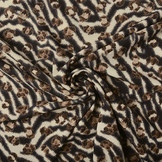 Fine Crêpe Animal print Black