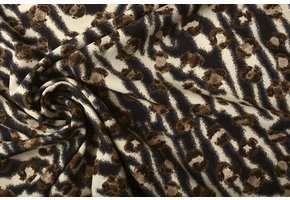 Fine Crêpe Animal print Black