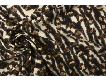 Feiner Crêpe Tierdruck Schwarz