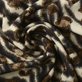 Feiner Crêpe Tierdruck Schwarz