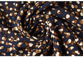 Fijne Crêpe Pebbel Marine Blauw