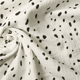 Double Gauze Fabric Dalmatian Off-White