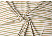 Digital  Cotton Jersey  Stripes Mossgreen Beige