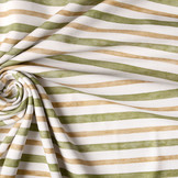 Digital Cotton Jersey Strepen Mosgroen Beige