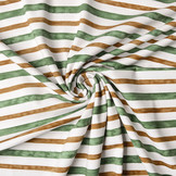 Digital Cotton Jersey Stripes Army Green Brique