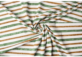 Digital Cotton Jersey Strepen Army Groen Brique