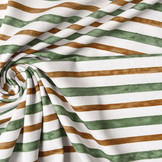 Digital Cotton Jersey Stripes Army Green Brique