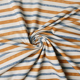 Digital Cotton Jersey Strepen Blauw Oranje