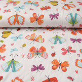 Digital Cotton Jersey Kleurrijke Vlinders