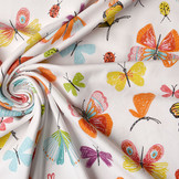 Digital  Cotton Jersey Colorful Butterflies
