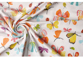 Digital  Cotton Jersey Colorful Butterflies
