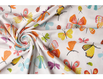 Digital Baumwolljersey Bunte Schmetterlinge