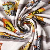 Digital  Cotton Jersey Work traffic Mauve