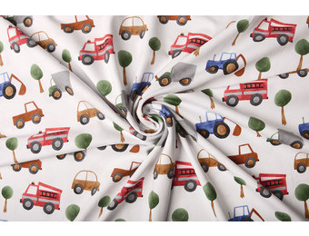 Digital Cotton Jersey Auto White