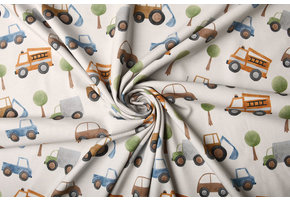 Digital Cotton Jersey Auto Grijs