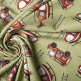 Digital Cotton Jersey Brandweer Groen