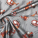 Digital Cotton Jersey Brandweer Grijs
