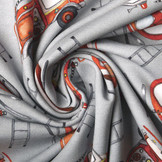 Digital  Cotton Jersey Fire Department Grey