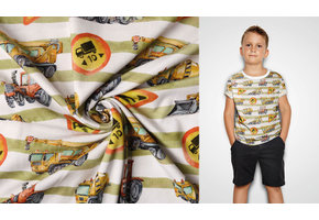 Digital  Cotton Jersey Work traffic Green