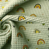 Wafel Regenboog met Hartjes Oud Mint Groen