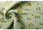 Waffle Rainbow with Hearts Old Mint Green